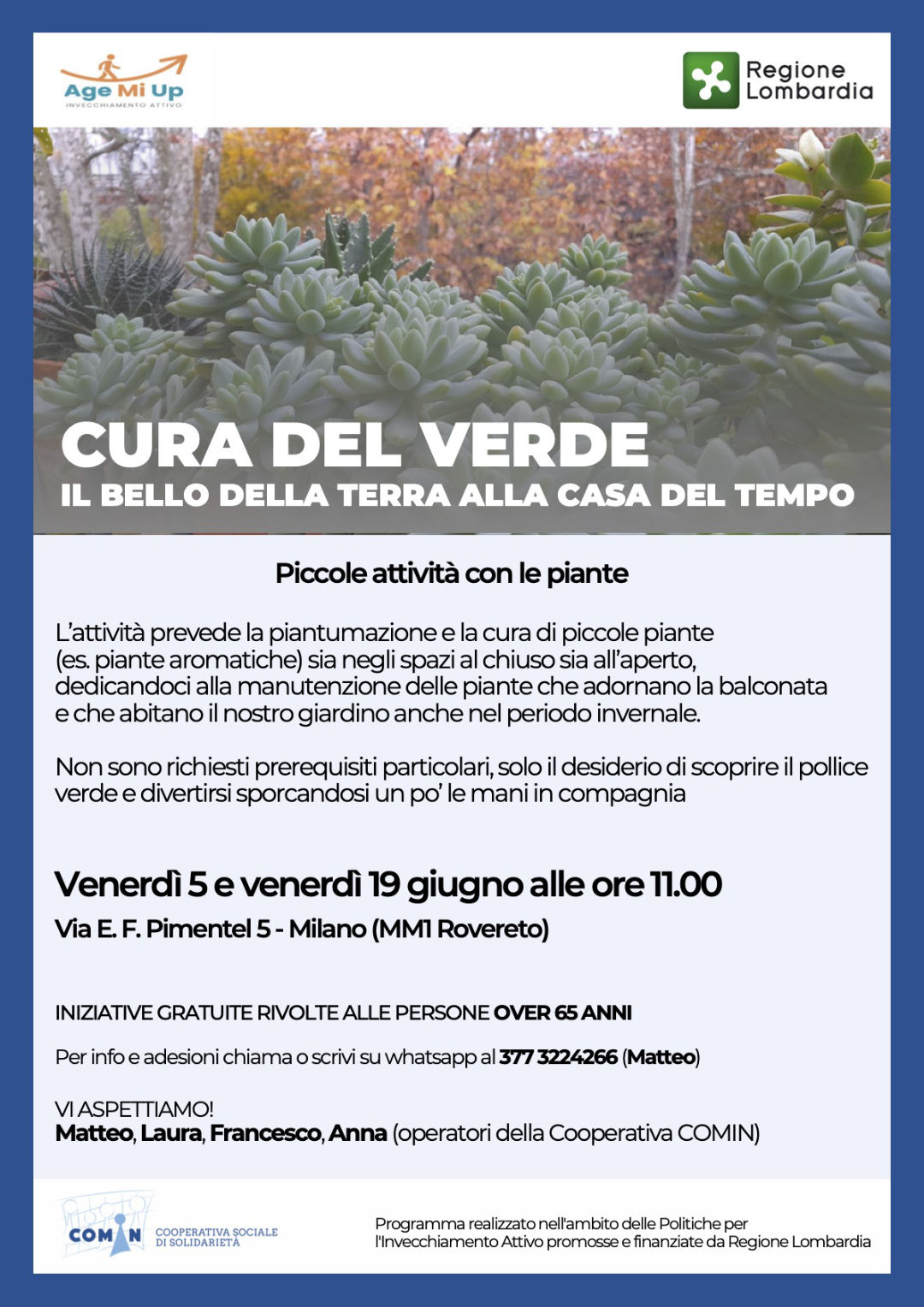 Locandina Cura del verde Case del Tempo