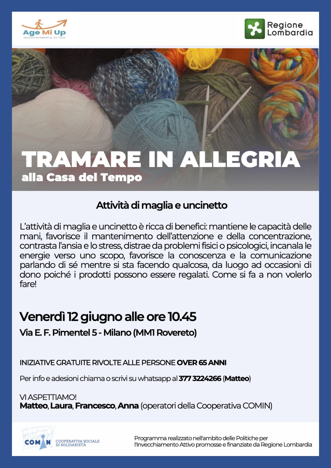 Locandina Tramare in allegria Case del Tempo